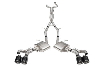 compare product Corsa 2022-25 Cadillac CT5 V Blackwing 3in. Cat-Back w/ Act. Exh. - Dbl X-Pipe - Twin 4.5in. CF Tips