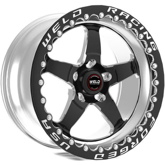 compare product Weld S71 17x10 / 5x5 BP / 7.2in. BS 43mm O/S Black Wheel (High Pad) - Single Beadlock