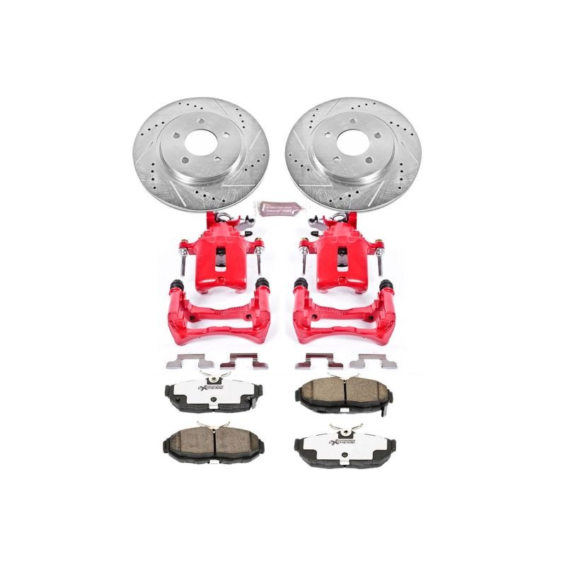 Power Stop 11 - 14 Ford Mustang Rear Z26 Street Warrior Brake Kit w/Calipers - My Store