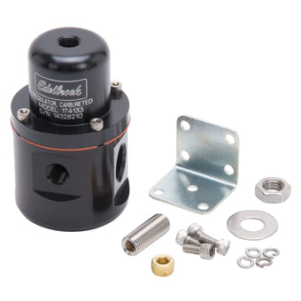 compare product Edelbrock Fuel Pressure Regulator Carbureted 160 GPH 5-10 PSI 3/8In In/Out 3/8In Return Black