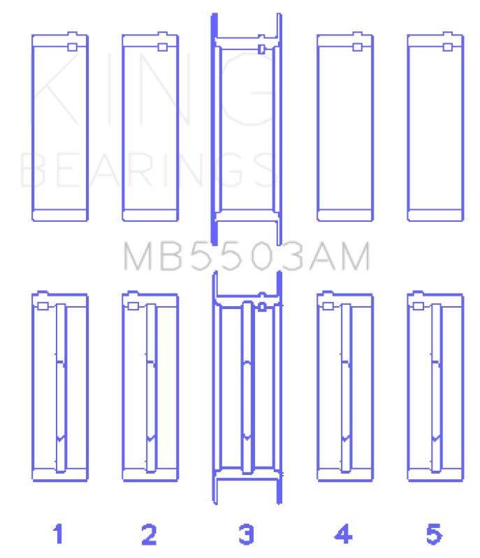 King Engine Bearings Ford V8 351ci 5.8L 16v Crankshaft Main Bearing Set (Set of 5) - My Store