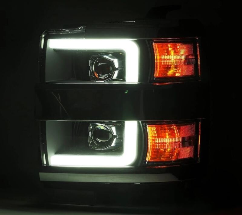 AlphaRex 15 - 19 Chevy Silverado 2500/3500 LUXX - Series Proj. Headlights Chrome w/Actv SeqSig & DRL - My Store