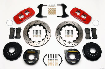 compare product Wilwood AERO4 Rear P-Brake Kit 14.00in Drill Red Ford 8.8 w/2.5in Offset-5 Lug