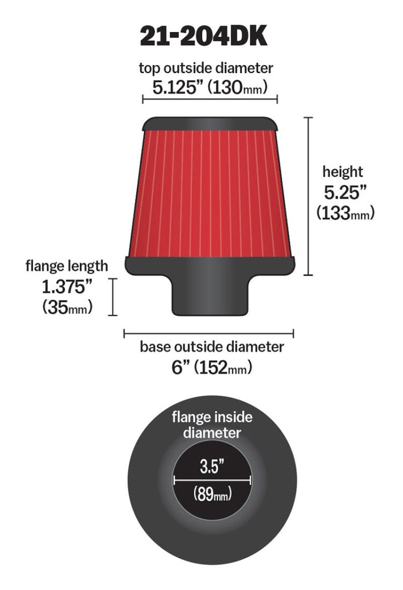 AEM 3.5 in Short Neck 5 in Element Filter - My Store