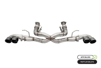 compare product Corsa 20-25 Corvette C8 3in Xtreme Cat-Back Exhaust 4.5in Blk Quad Tips - Integrates stock AFM Valve