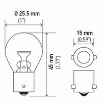 Hella Bulb 1141 12V 18W Ba15S S8 (2) - My Store