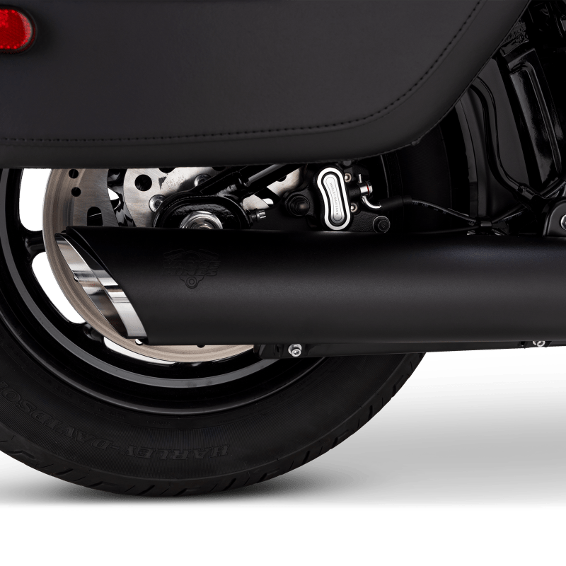 Vance & Hines 2025+ HD Softail Twin Slash 4in Round Black Slip - On Exhaust - My Store