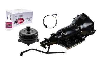 compare product FTI 700R4 Transmission Kit - Level 3 - 600HP - Chevy Bell - Edelbrock Adapter SRLT3380 Converter