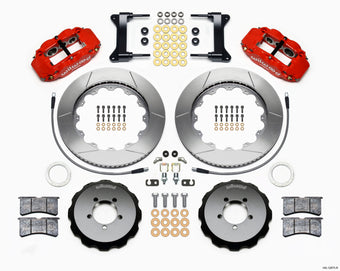 compare product Wilwood Narrow Superlite 6R Front Hat Kit 14.00in Red 1999-2012 Subaru WRX w/Lines
