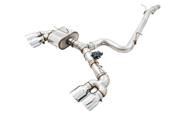 compare product AWE Tuning Mk7 Golf R SwitchPath Exhaust w/Chrome Silver Tips 102mm