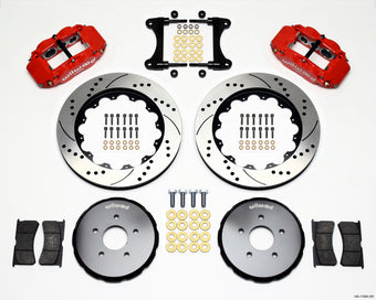 compare product Wilwood Narrow Superlite 6R Front Hat Kit 14.00in Drill Red Nissan 370Z/Fiti G37