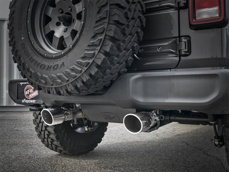 aFe Rebel Series 2.5in 304 SS Cat - Back Exhaust w/ Polished Tips 2018+ Jeep Wrangler (JL) V6 3.6L - My Store