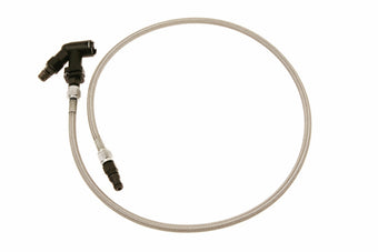 compare product McLeod Line Assy Mustang 2005-Up 36in W/Male Wire Clip Fittings & Elbow Bleeder