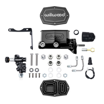 compare product Wilwood Mopar Compact Tandem Master Cylinder Kit w/ Combination Valve & Pushrod 15/16in Bore - Black
