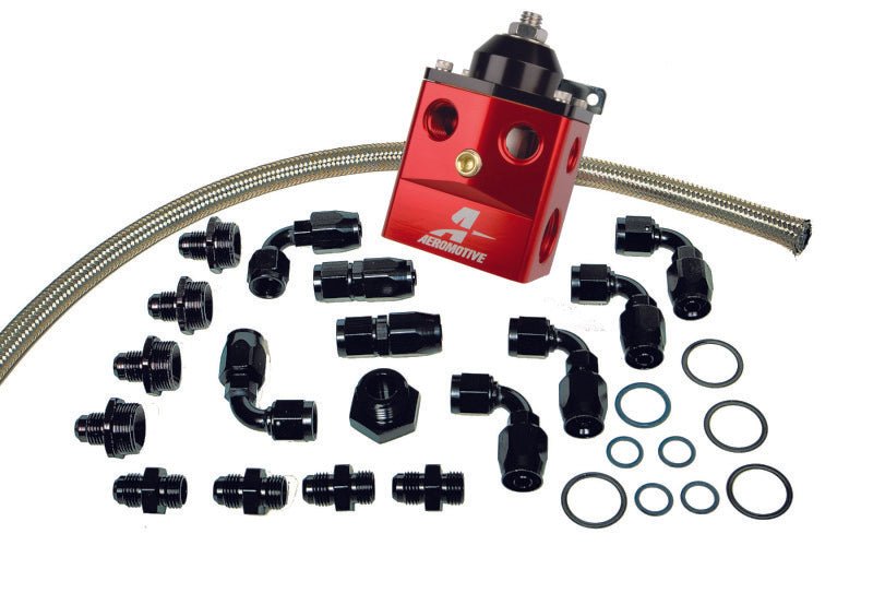 Aeromotive A4 Dual Carburetor Regulator (P/N 13203) Kit (Incl. Reg/Hose/Hose Ends/Fittings) - My Store