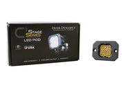Diode Dynamics Stage Series C1 LED Pod Sport - Yellow Flood Flush ABL Each - My Store