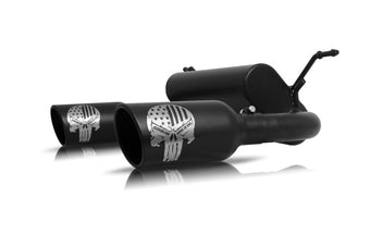 compare product Gibson 18-22 Jeep Wrangler Sport 3.6L 2.5in Patriot Skull Series Cat-Back Dual Exhaust - Blk Ceramic