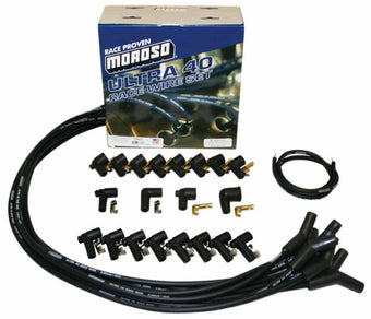 compare product Moroso Universal Ignition Wire Set - Ultra 40 - Unsleeved - 135 Degree - Black