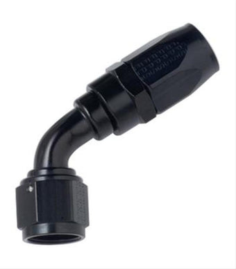 compare product Fragola -6AN x 45 Degree P/S Hose End Aluminum - Black Only