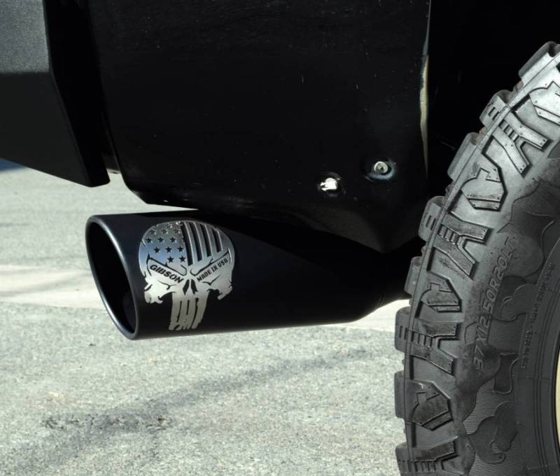 Gibson 08 - 10 Nissan Titan SE 5.6L 4in Patriot Skull Series Cat - Back Single Exhaust - Stainless - My Store