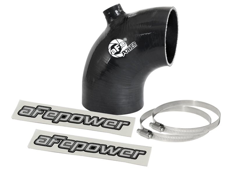 aFe Magnum FORCE Intake Coupling Kit (3 - 1/8IN ID to 2 - 3/4IN ID x 90 Deg) Elbow Coupler w/ Port Black - My Store