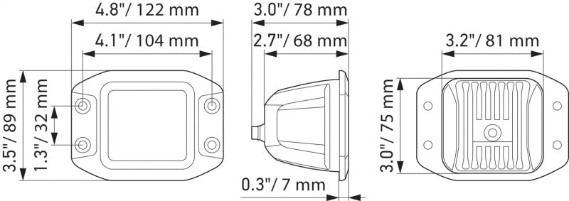 Hella Universal Black Magic 3.2in L.E.D. Cube Kit - Flood Beam (Flush Mount) - My Store