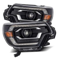 AlphaRex 12 - 15 Toyota Tacoma PRO - Series Projector Headlights Plank Style Black w/DRL - My Store