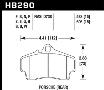 compare product Hawk 98-08 Porsche 911 Rear ER-1 Brake Pad Set