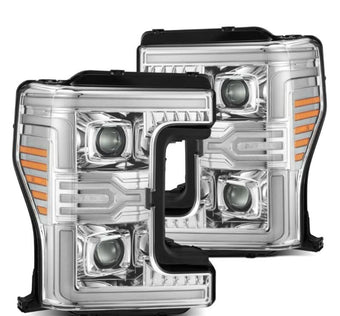 compare product AlphaRex 17-19 Ford F-250/350/450/550 Super Duty LUXX-Series LED Proj Headlights Chrome w/SS & SBDRL