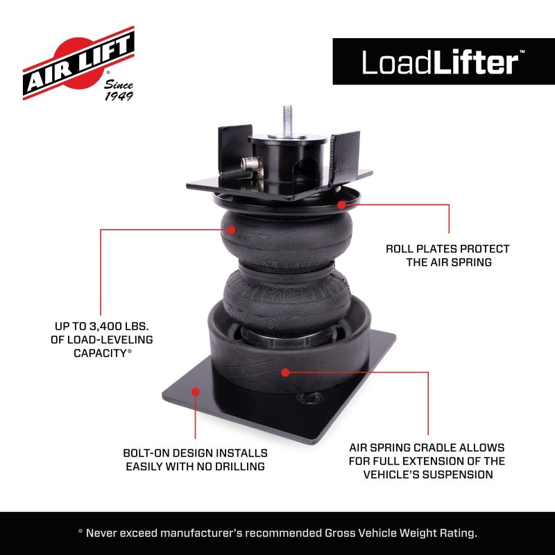 Air Lift 20 - 25 Jeep Gladiator (4WD) Load Lifter 5000 Air Spring Kit w/ Cradle - My Store