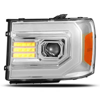 AlphaRex 07 - 13 GMC 1500HD PRO - Series Projector Headlights Plank Style Chrm w/Activ Light/Seq Signal - My Store