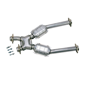 compare product BBK 96-04 Mustang 4.6 GT / Cobra Short Mid X Pipe w Catalytic Converters 2-1/2 For Long Tube Headers