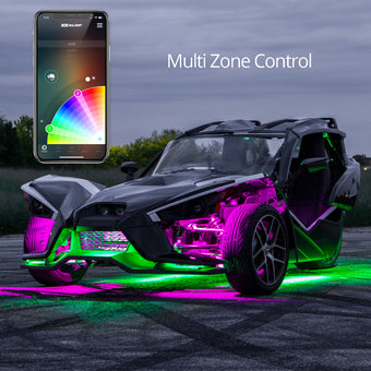 compare product XK Glow LED Underglow Light Kit for Polaris Slingshot XKCHROME Smartphone App Controller (Advanced)