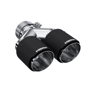 compare product MBRP 3in ID / Dual 4in OD Out Staggered L 9.37in / R 9.87in Dual Wall Carbon Fiber Univ Exhaust Tip