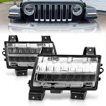 compare product ANZO 2018-2021 Jeep Wrangler LED Side Markers Chrome Housing Clear Lens w/ Sequential Signal