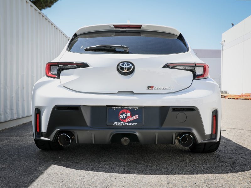 aFe 23 - 24 Toyota GR Corolla L3 1.6L (t) Gemini XV 3in to 2 - 1/2in Cat Back Exhaust w/ Blue Flame Tips - My Store