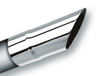 compare product Borla Universal Polished Tip Single Round Angle-Cut (inlet 2 1/4in. Outlet 2 1/4in)