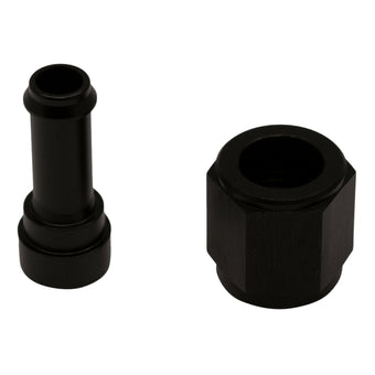 compare product DeatschWerks 6AN Female Flare Swivel to 5/16in Single Hose Barb - Anodized Matte Black