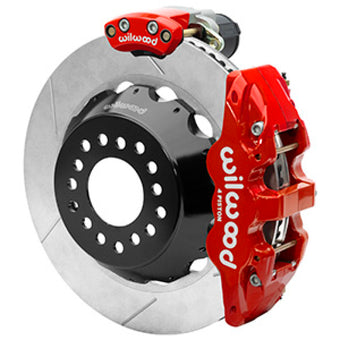 compare product Wilwood AERO4 Big Brake Rear Electronic Parking Brake Kit - Red - Powder Coat Caliper - GT SLT Rotor