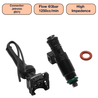 compare product DeatschWerks Universal 1250cc Single Fuel Injector / 48mm Length / 14mm O-Ring Seals