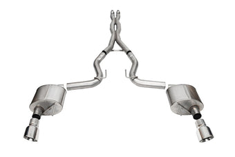 compare product Corsa 24+ Ford Mustang GT Xtreme Cat-Back Exhaust Sys. 3.0in Dual Rear Exit w/4.5in Pro Series Tips
