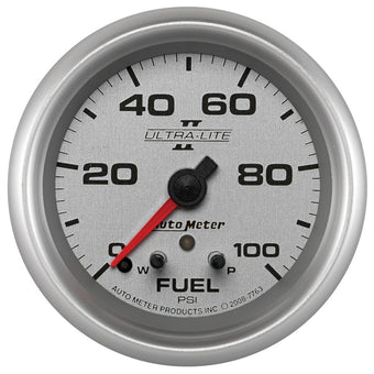 compare product Autometer Ultra-Lite II 2 5/8in 0-100 PSI Full Sweep Electronic Fuel Pressure Gauge