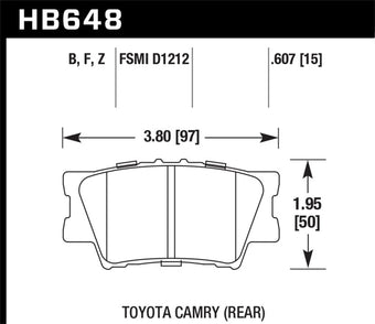 compare product Hawk 2013-2014 Lexus ES300h HPS 5.0 Rear Brake Pads