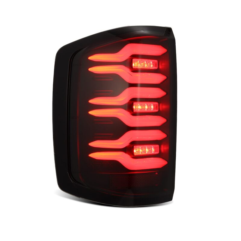 AlphaRex 14 - 18 Chevrolet Silverado Luxx - Series LED Tail Lights Black w/Activ Light/Seq Signal - My Store