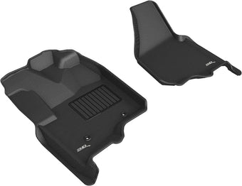 compare product 3D MAXpider 12-16 Ford F-250 350 450 Bucket Seats No Floor Shift Kagu 1st Row Floormats - Black