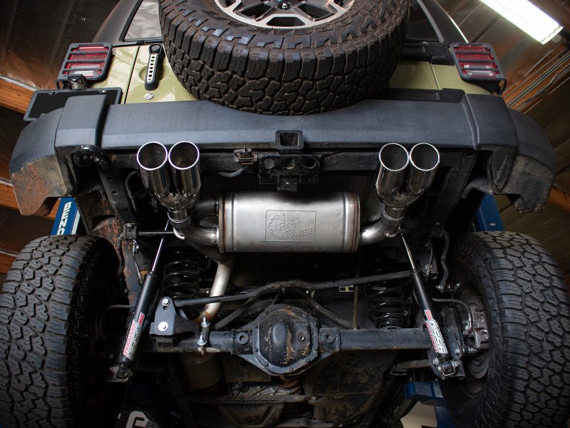 aFe Rebel Series 2.5in 409 SS Axle - Back Exhaust Polished 07 - 18 Jeep Wrangler (JK) V6 - 3.6L/3.8L - My Store
