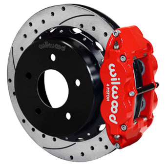 compare product Wilwood 88-98 Chevy Silverado Superlite 4R 12.88x1.10in Drill/Slot Rear Drum to Disc Conv. - Red