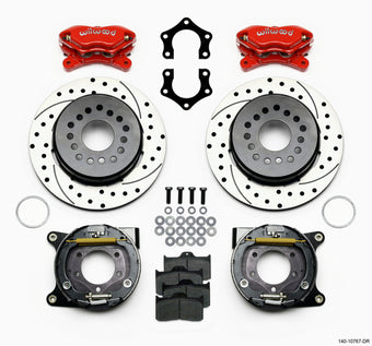 compare product Wilwood Forged Dynalite P/S Park Brake Kit Drilled Red Mopar/Dana 2.50in Off w/Snap Ring Bearing
