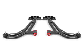 compare product BMR Suspension 05-14 Ford Mustang Lower A-Arms - Black Hammertone - Non-Adjustable