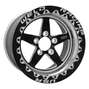 compare product Weld S71 15x10.33 / 5x4.5 BP / 7.5in. BS Black Wheel (Medium Pad) - Black Single Beadlock MT